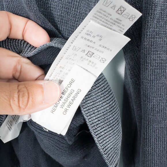 Armani Exchange Cotton Crew Neck Knit Pullover Sweater Mens Small Blue Gray - Picture 13 of 13